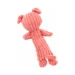 DuraToy Stripey Piggy Crinkle Squeaky Dog Toy, pink, back view