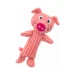 DuraToy Stripey Piggy Crinkle Squeaky Dog Toy, pink, detail view 1