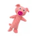 DuraToy Stripey Piggy Crinkle Squeaky Dog Toy, pink, detail view 2
