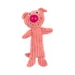 DuraToy Stripey Piggy Crinkle Squeaky Dog Toy, pink, detail view 3