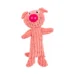 DuraToy Stripey Piggy Crinkle Squeaky Dog Toy, pink, detail view 4