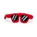DuraToy Sunnies Squeaky Dog Toy, red, detail view 2