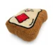 DuraToy Toast Squeaky Dog Toy, beige, detail view 1