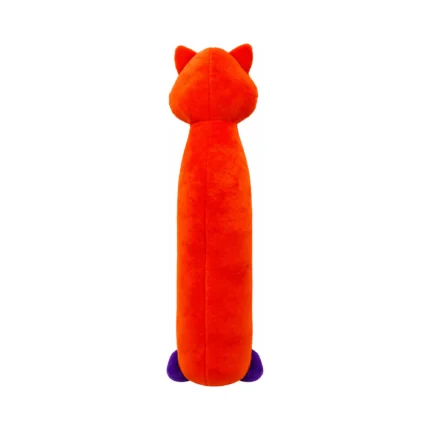 DuraToy Vibrant Fox Water Bottle Crunch Dog Toy, orange, back view