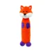 DuraToy Vibrant Fox Water Bottle Crunch Dog Toy, orange, detail view 2