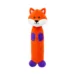 DuraToy Vibrant Fox Water Bottle Crunch Dog Toy, orange, detail view 3