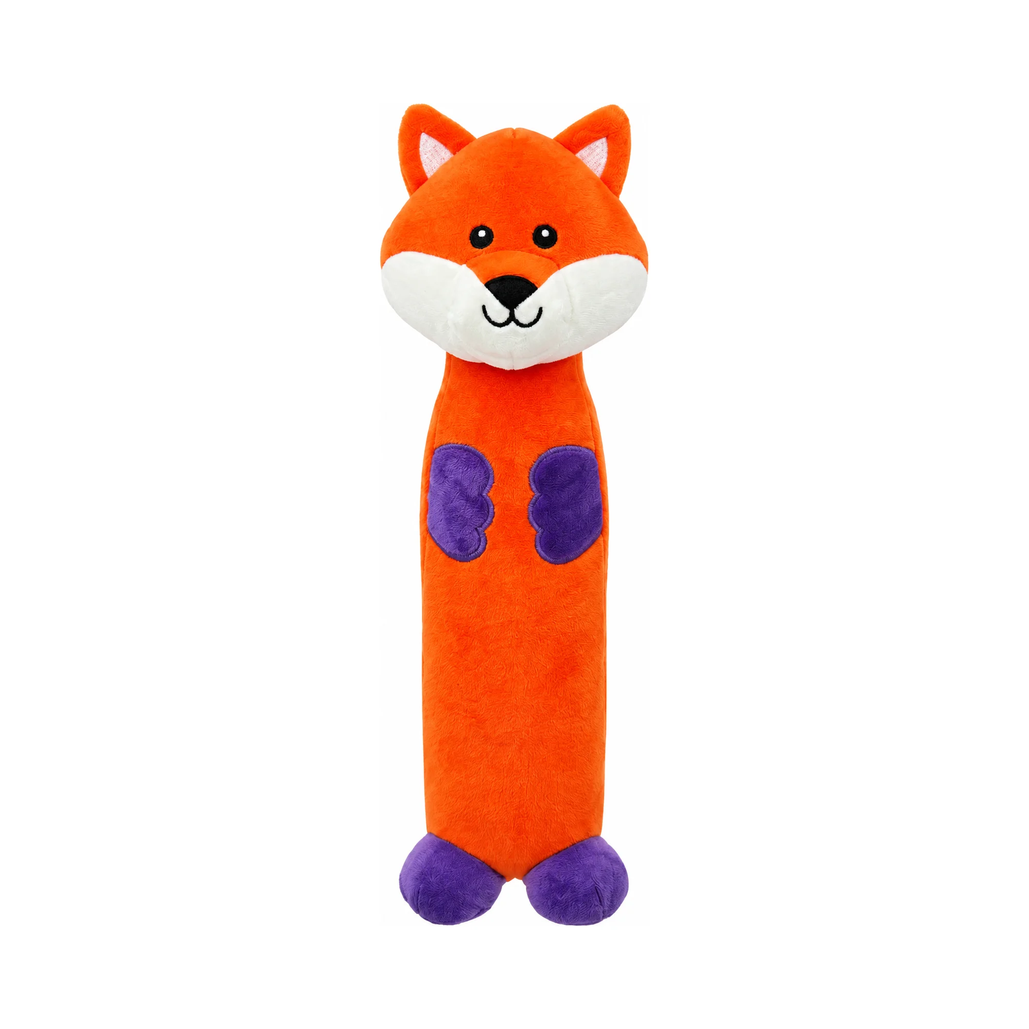 DuraToy Vibrant Fox Water Bottle Crunch Dog Toy — front view DuraToy Vibrant Fox Water Bottle Crunch Dog Toy, orange, front view