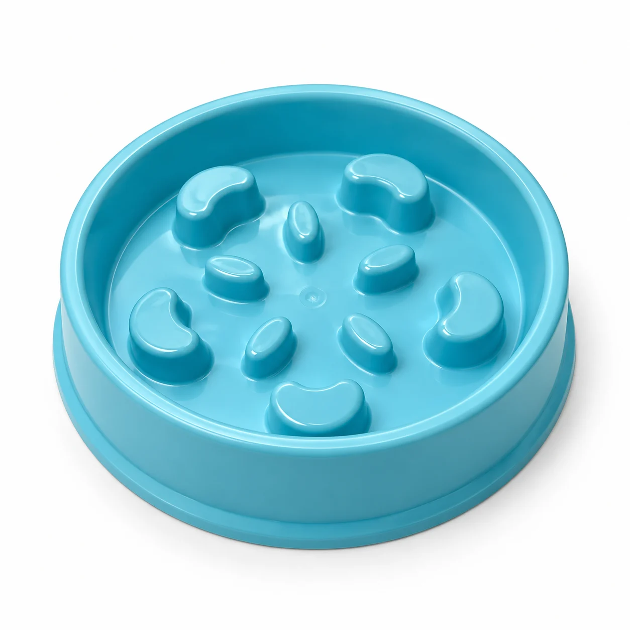 PA-ROUNDMAZEBOWL-BL-product-angled Hungry Henry Round Maze Slow Feeder Dog Bowl - Image 1